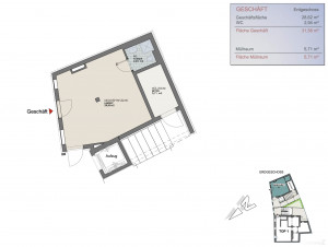 Wohnung zu mieten: 8020 Graz - Grundriss - Geschäftsfläche Wohnung zu mieten: 8020 Graz - Grundriss - Geschäftsfläche