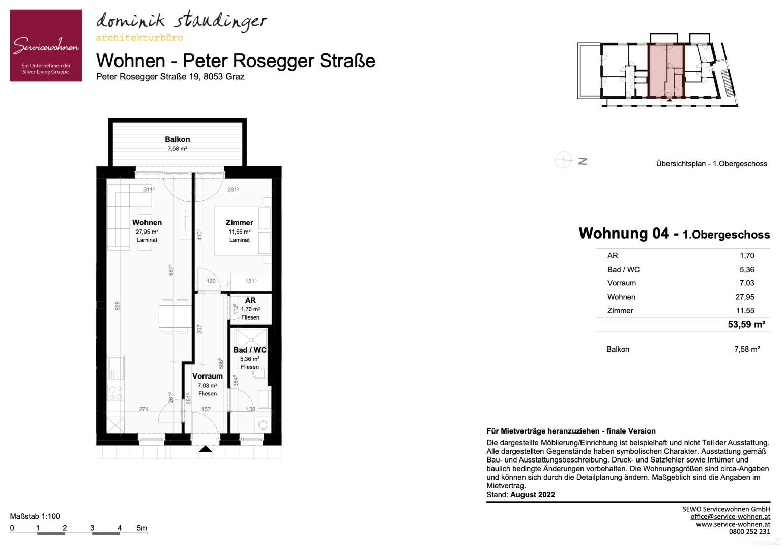 Wohnung zu mieten: 8053 Graz - Grundriss Top Nr. 04