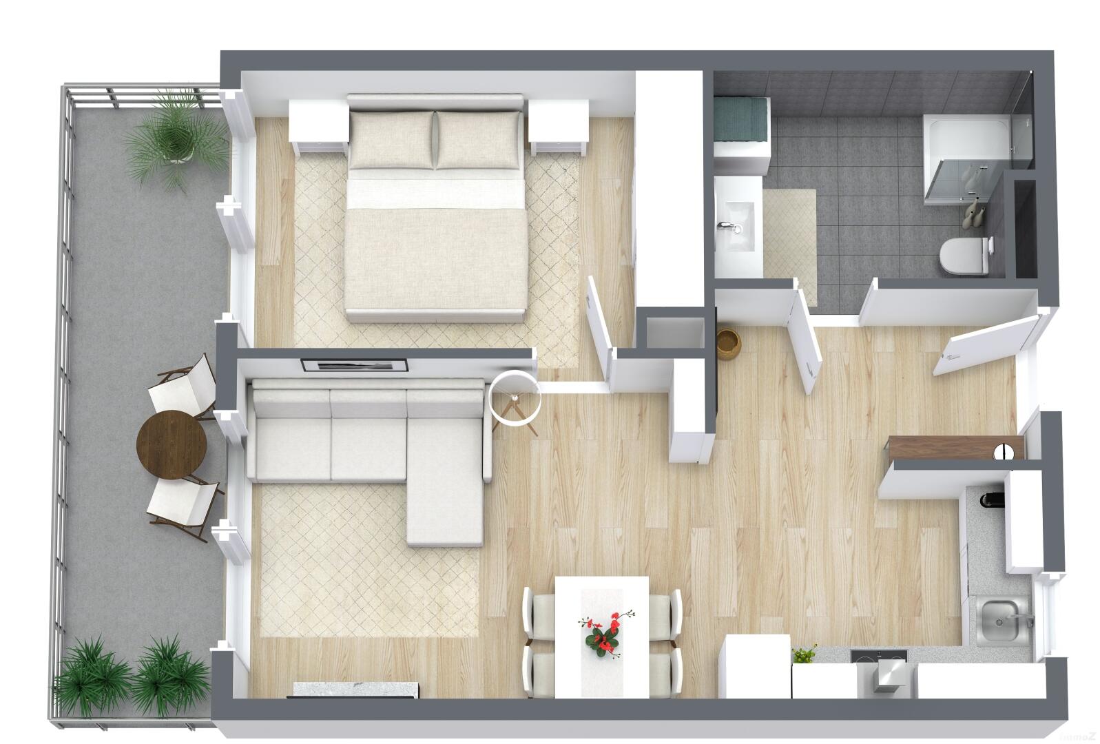 Wohnung zu mieten: 8051 Graz - Simon - Wienerstraße 249 - 1. Etage - 3D Floor Plan