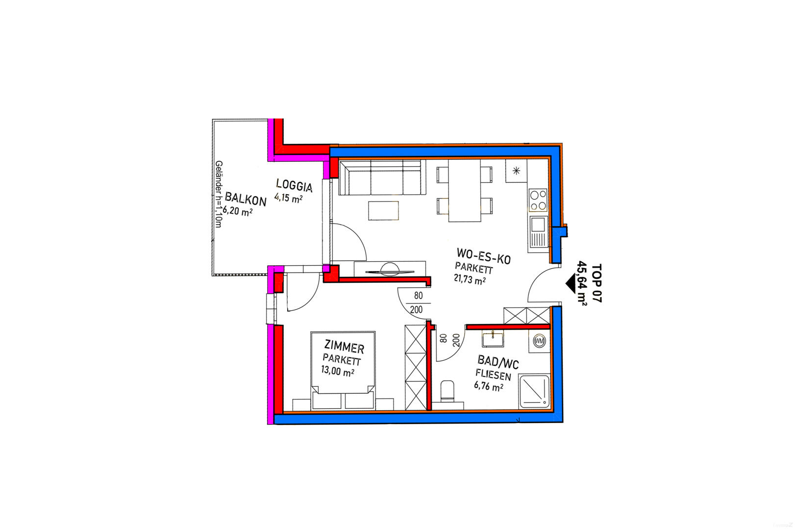 Wohnung zu kaufen: Schmiedgasse 14 - 16, 8430 Leibnitz - Grundriss Top 7