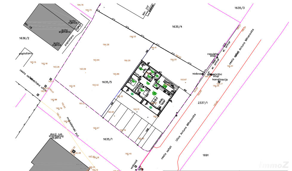 Wohnung zu kaufen: 23420 Benkovac, HRV - lokacija plana stana prizemlje istocna strana