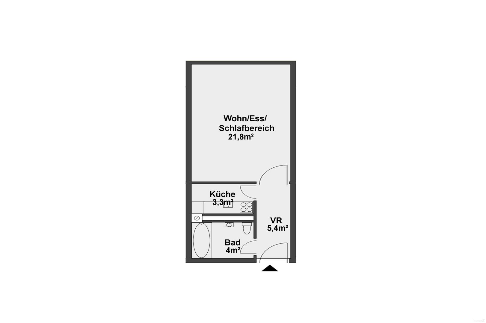 Wohnung zu kaufen: Koßgasse 16, 8010 Graz - Grundriss Skizze mit m2