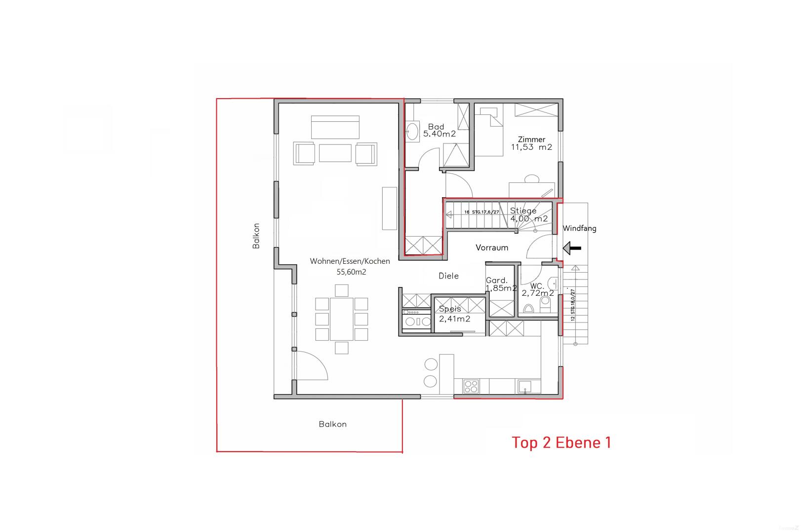 Wohnung zu kaufen: Autaler Straße 37, 8042 Graz - Top 2 Ebene 1