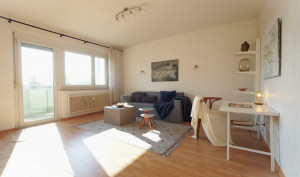 Wohnung zu kaufen: 8020 Graz - Helles Wohnzimmer mit Ausgang auf den Ost-Süd-Balkon