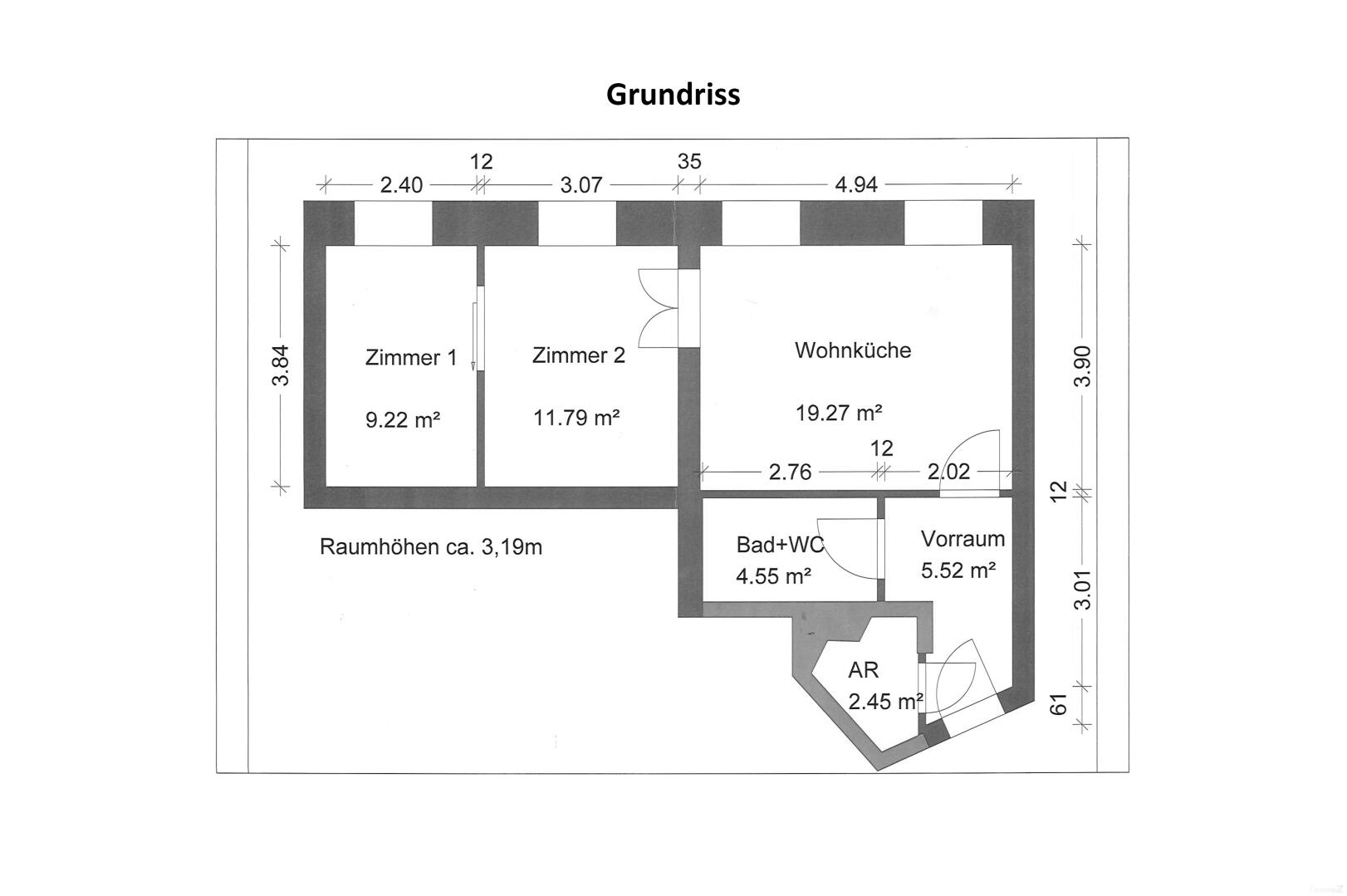 Wohnung zu kaufen: Schillerstraße 1, 8010 Graz - Grundriss Querformat